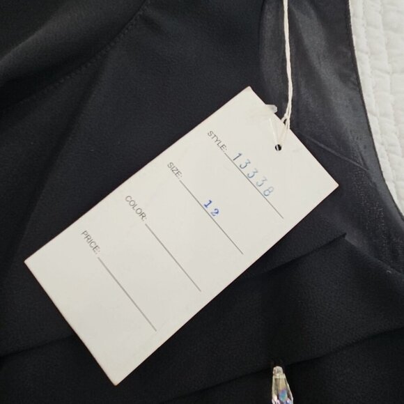 Misty Lane Evening Top Women's Size 12 NWT Teardrop Rhinestones Black Sleeveless - Picture 4 of 10